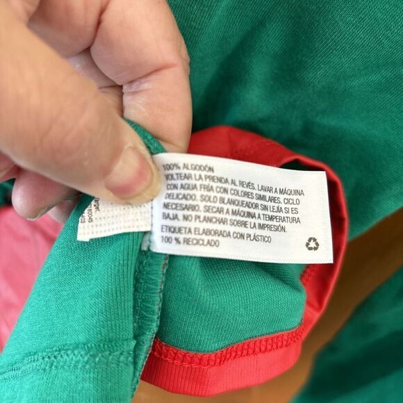 Wondershop Christmas Elf Shirt M Gold Red Green Long Sleeve NEW Stretch Pullover - Picture 6 of 8